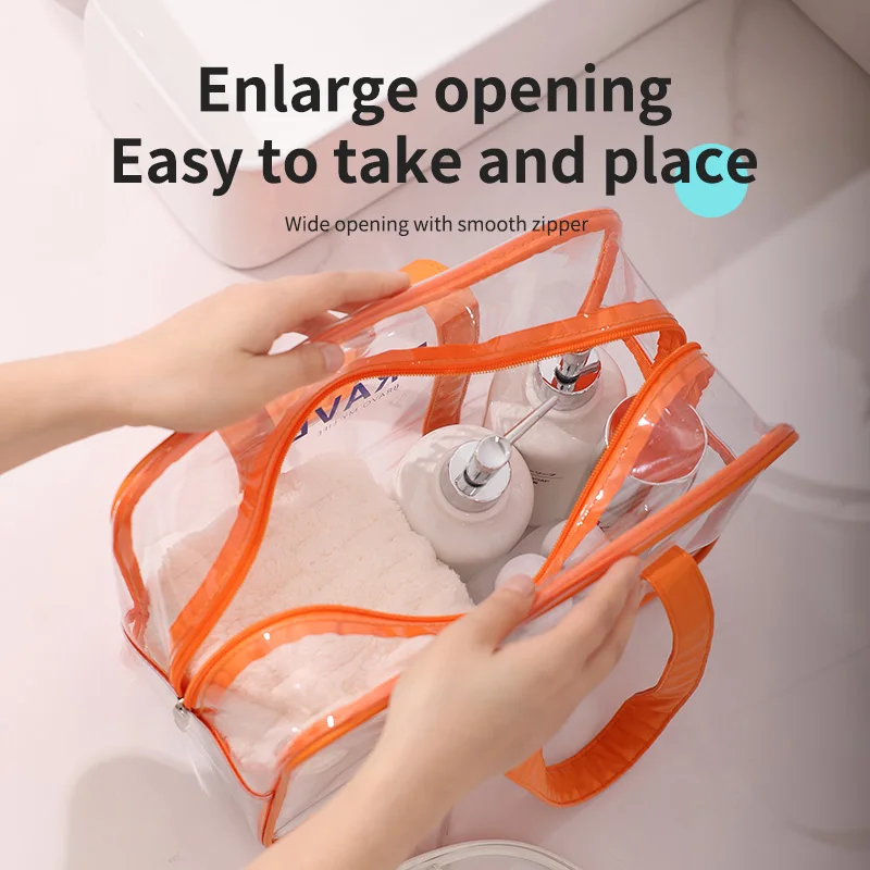 PVC Toiletry Bag Women Swimming Storage Bag Clear Makeup Bag Travel Toiletries Organizer Storage Bath Toiletry Wash Zipper Bag 6