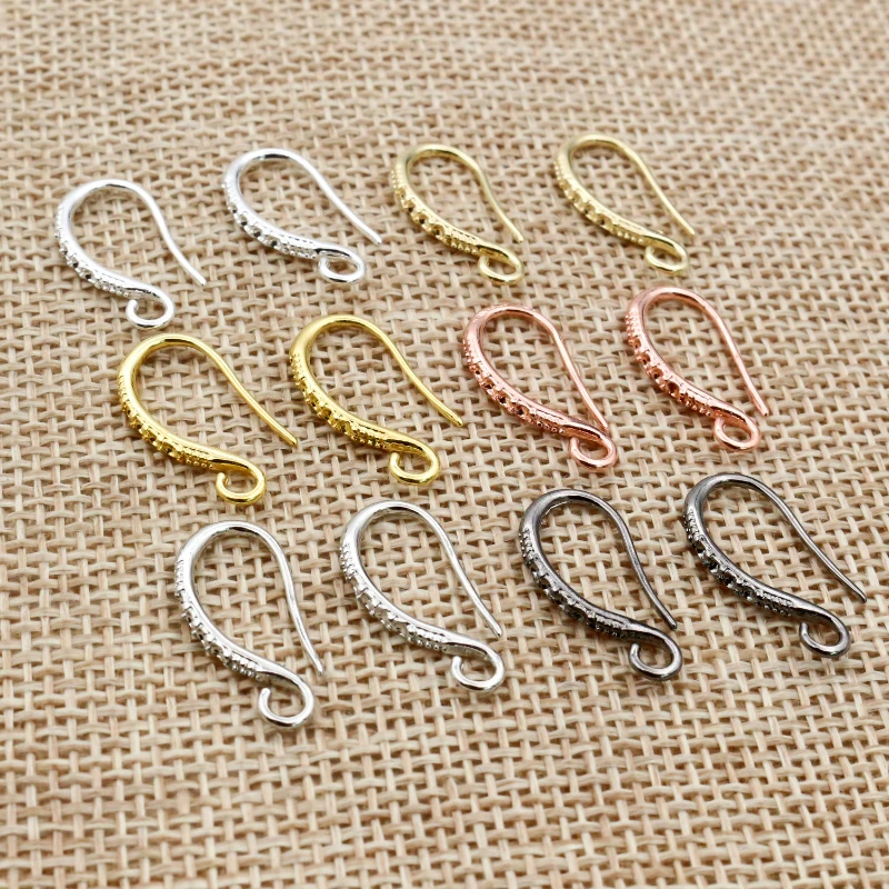 20 Stück 19 x 10 mm Rhodium Silber vergoldet Ohrringzubehör Ohrringe Verschlüsse Haken Beschläge DIY Schmuckherstellung Zubehör Ohrhaken