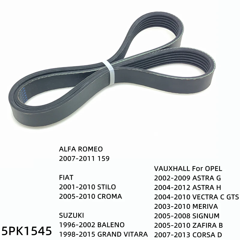 5PK1545 Engine Air Conditioner Belt VRibbed Belts Drive For ALFA ROMEO FIAT SUZUKI VAUXHALL
