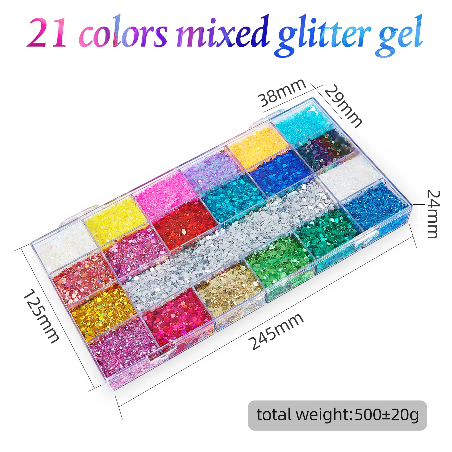21 Color Chameleon Chunky Glitter Liquid Eyeshadow Glitter Body Gel Festival Glitter Cosmetic Face Hair Nails Makeup 5