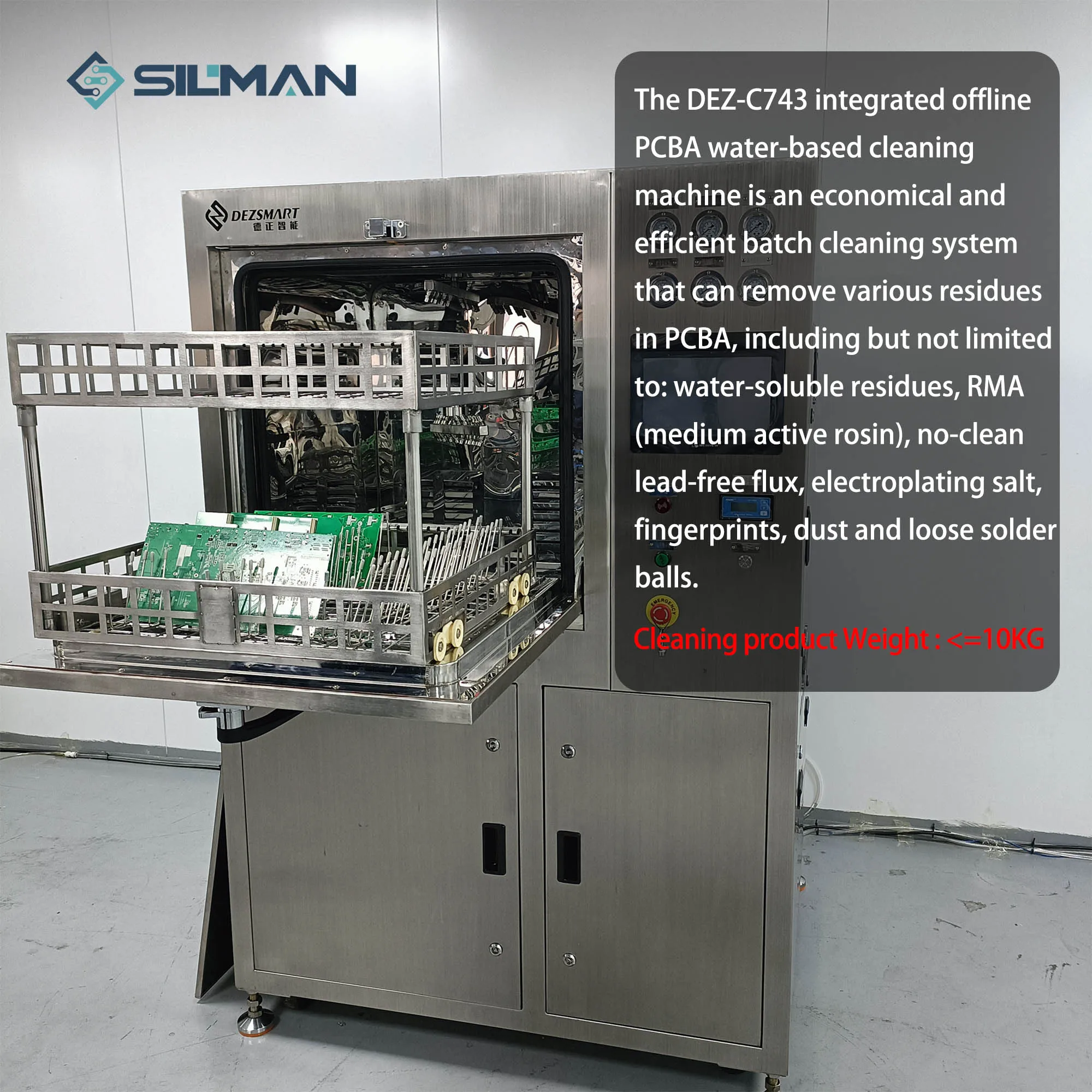 Silman DEZ-C743 Integrated Offline PCBA Water-based Cleaning Machine For Cleaning Circuit Board PCBA Board SMT Cleaning Device 3
