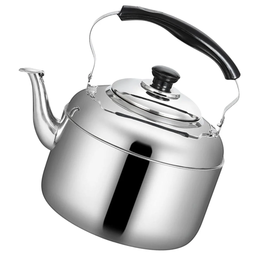 

Whistling Kettle Boiled Water Pot Stovetop Tea Pot Flat Bottom Teakettle Stainless Steel Teapot (4L)