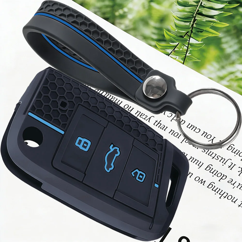 Premium Car Key Case Cover with Keychain Attachment