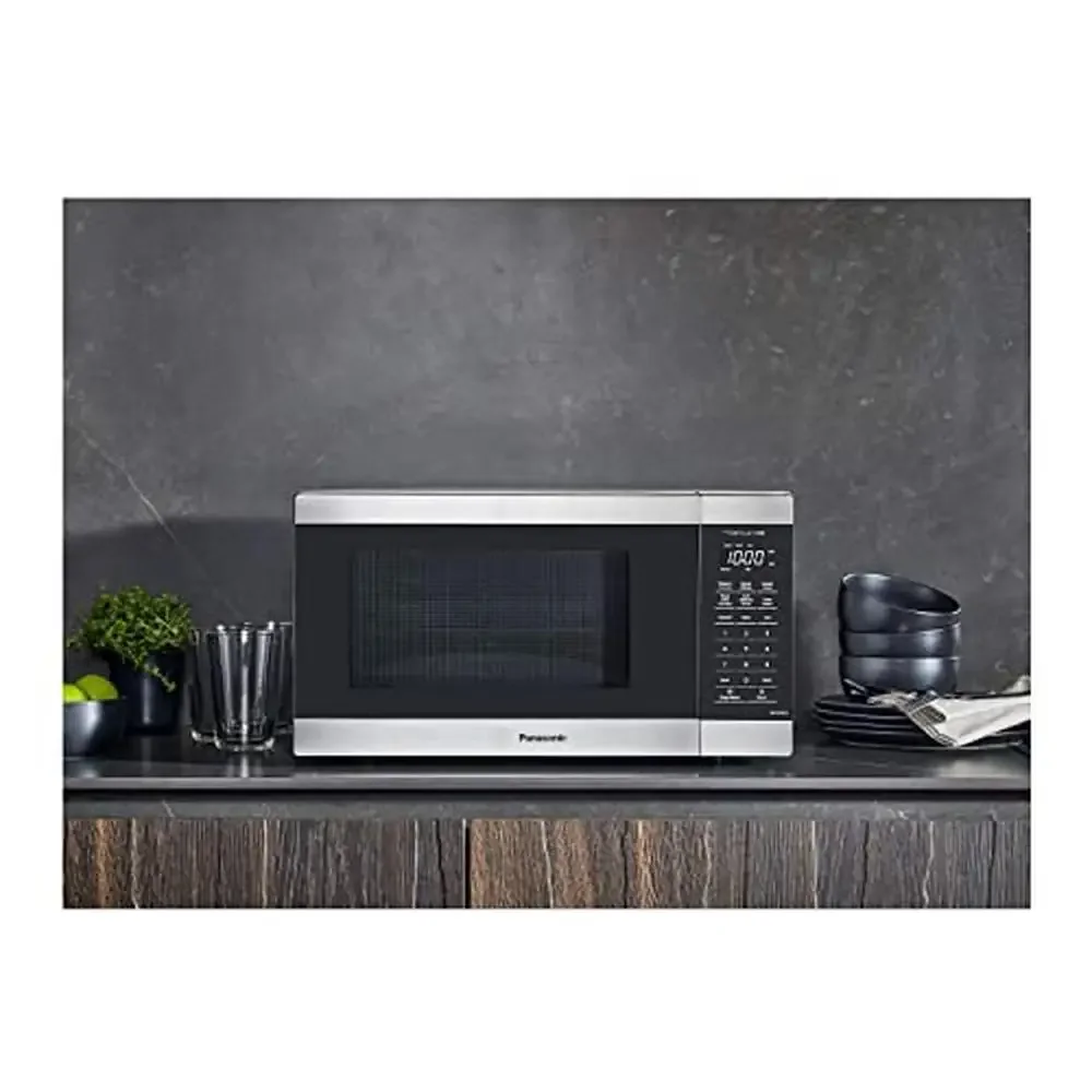 1100W Genius Sensor Cook Auto Defrost Microwave Oven 1.3 cu ft Stainless Steel Smart Compact Space-Saving Turntable Keep Warm 3