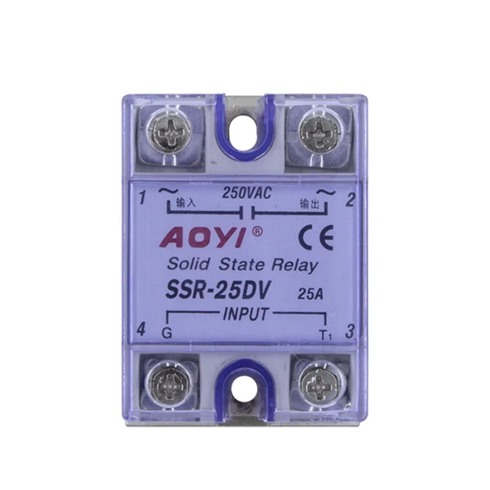 Однофазный регулятор напряжения Φ SSR AOYI 25A твердотельное реле SSR25DV