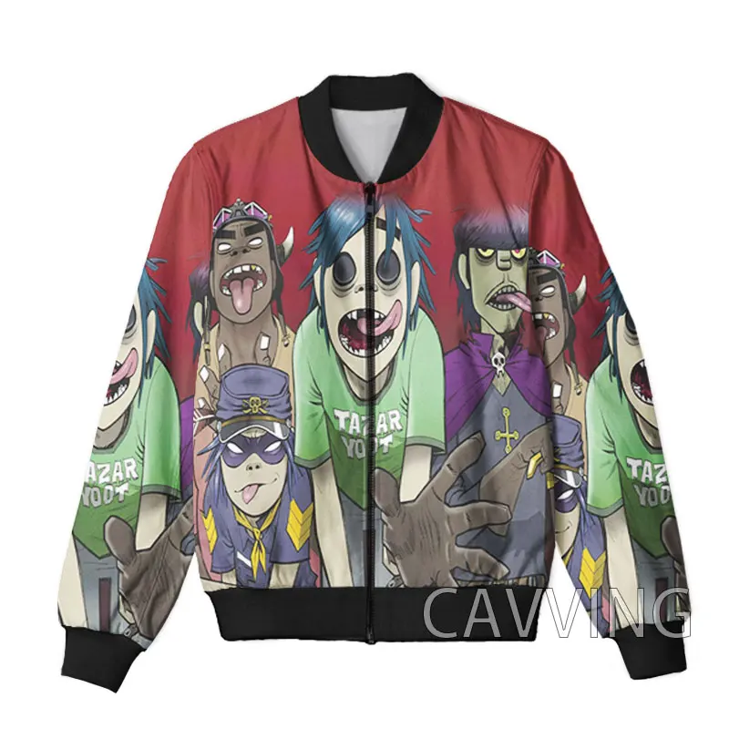New Fashion Women/Men's 3D Print Gorillaz Band Zipper Bomber Jackets Men Overcoat Mens Coat Zip Up Jackets 3