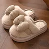 Women Fashion Plush Warm Bows Cotton Slippers Couple Winter New Thick Soft Sole Slides Men Indoor Floor Flat Home Non-slip Shoes 4