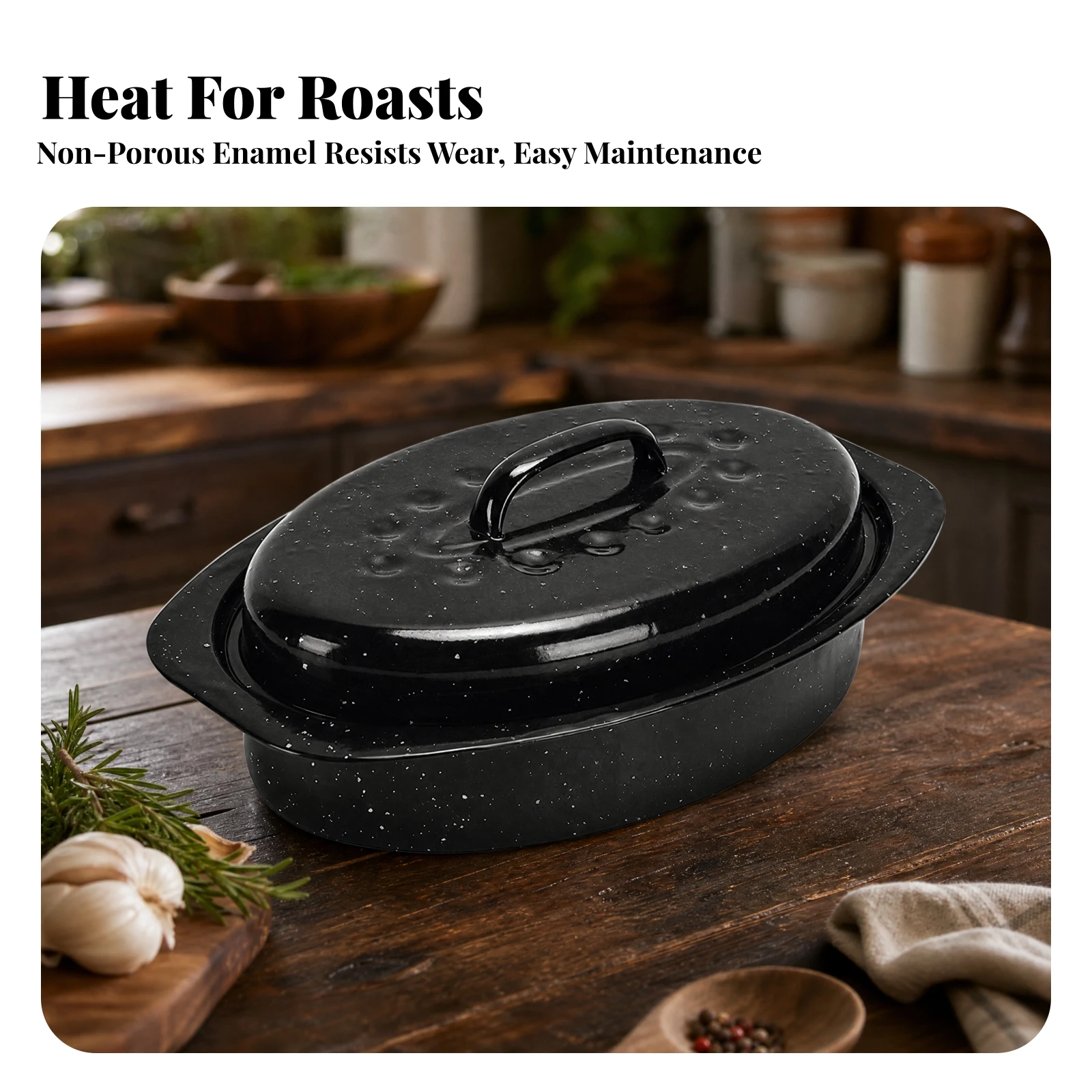 VOval Enameled Cast Iron Roaster 2