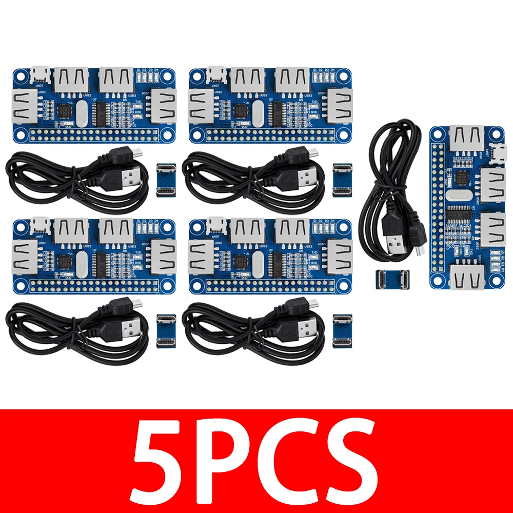 Enhanced USB Hub HAT Extension Board with Serial Debugging Functionality