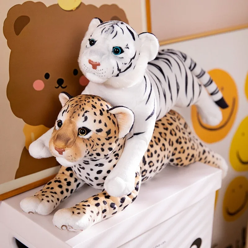 New Simulation Tiger Leopard Plush Toys Soft Wild Animals