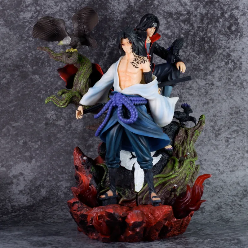 

33cm Naruto Anime Figure Uchiha Itachi Pvc Statue Action Figurine Uchiha Sasuke Desk Decoration Collectible Model Kids Toys Gift