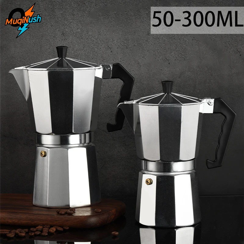 MuqiNush 1/2/3/6Cups Aluminum Moka Pot Coffee Maker Espresso Percolator Mocha Kettle Heater Home Household Outdoor Camping Tools 1