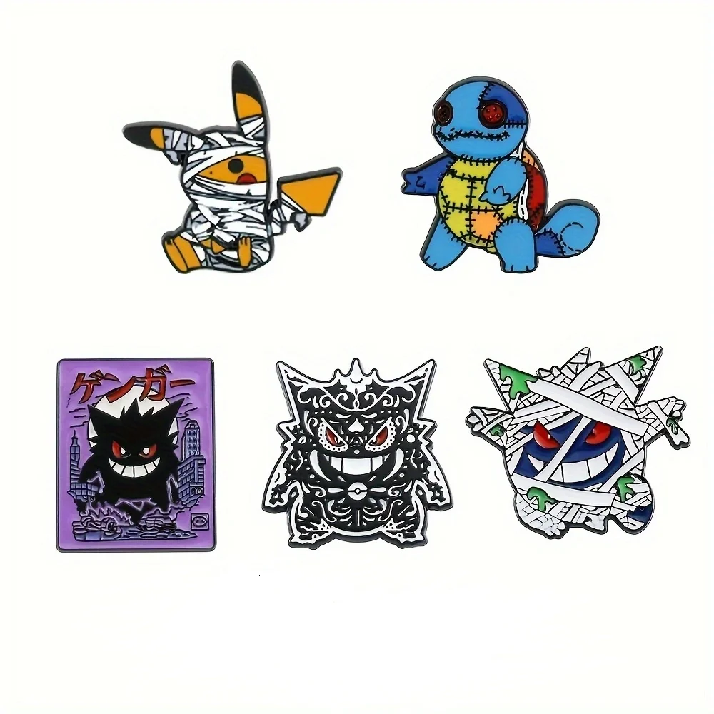 Creative Bandage Pikachu enamel brooch 5 Pcs Set Personalize Gengar