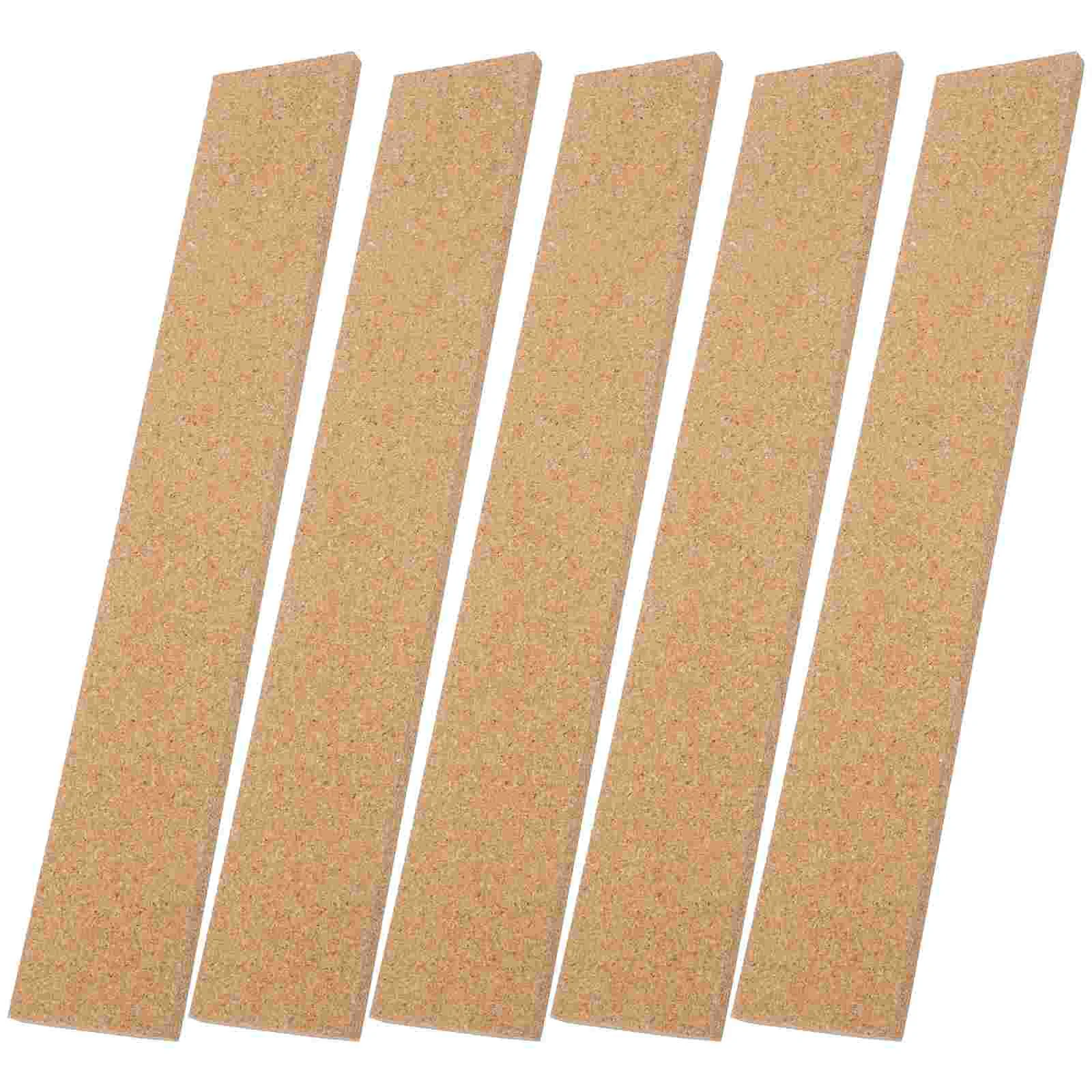 

5 Pcs Frameless Bulletin Board Strip Cork Thick Boards Natural Announcement Strips Office Supplies Photo Wall Small Memo