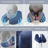 Neck Pillow Travel U-shaped Pillow Inflatable H Hooded Nap Outdoor Car Long-Distance Aircraft 3