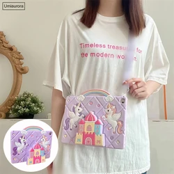 Kids Cartoon Tablet Case Stand - Silicone Protective Cover for Honor X9a 11.5 inch (01 Castle Unicorn)