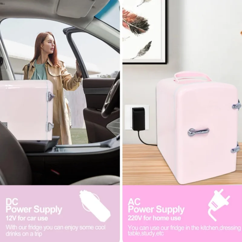 Mini Portable Fridge, USB Charging, Capacity 4L, Suitable for Cosmetics, Car, Kitchen, Home, Picnic, Camping, Keep Fresh