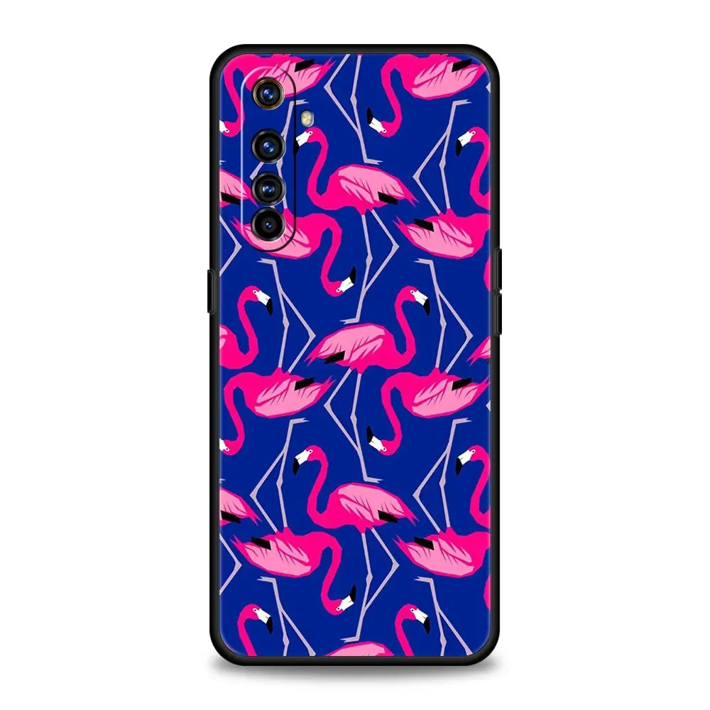 Pink Red Flamingo Soft Silicone Phone Case - Stylish Black Cover