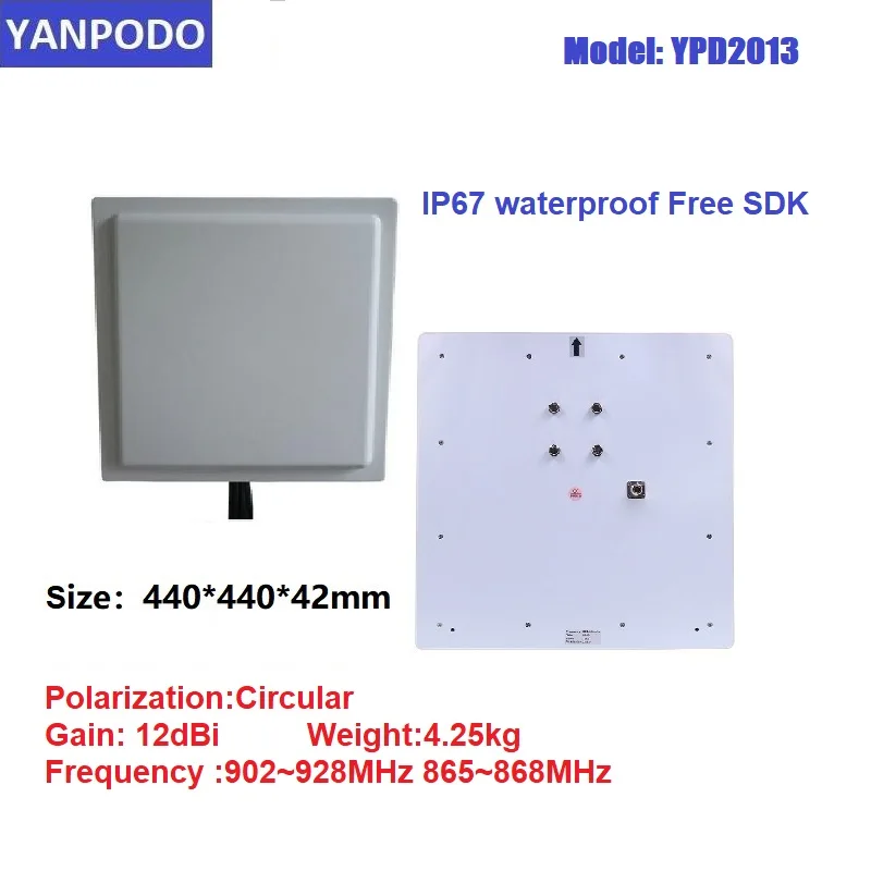 

Yanpodo High gain 12dbi UHF RFID Circular Polarized outdoor Antenna long range 1-25m 860-960MHz for vehicle access control