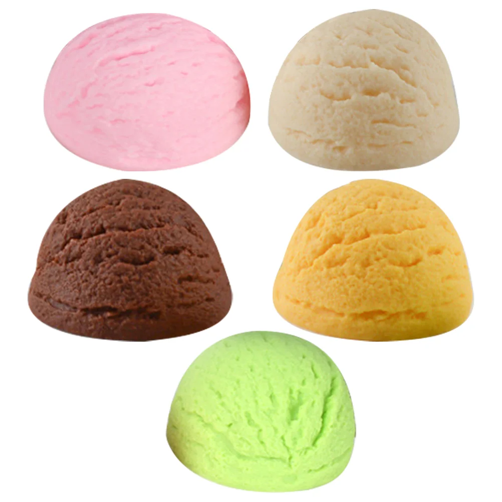 

5 Pcs Simulation Ice Cream Dessert Toy Prop Artificial Scoops Realistic Decorations