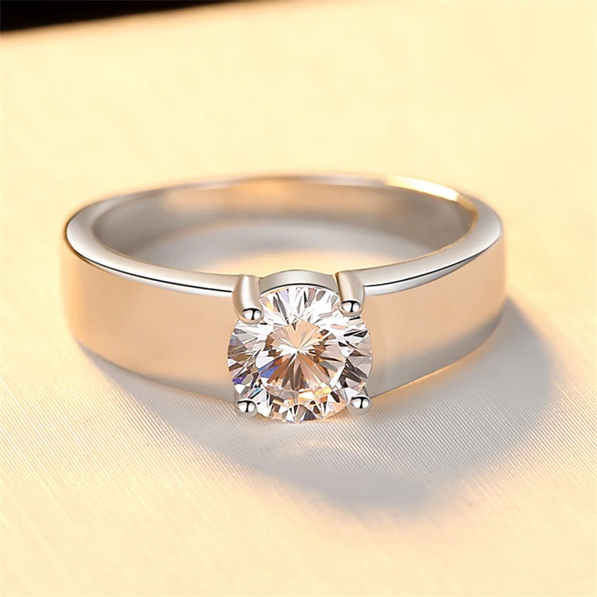 

Tbestone 925 Sterling Silver Hot Sale Moissanite Diamond Ring 1CT 0.5CT Men Jewelry Luxury Boys Party Gift