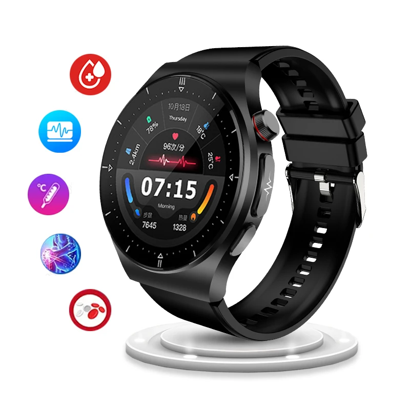 

Blood Fat Uric Acid 2024 New Blood Glucose Monitor Health Smart Watch Men ECG+PPG Blood Pressure Bluetooth Call Sport Smartwatch