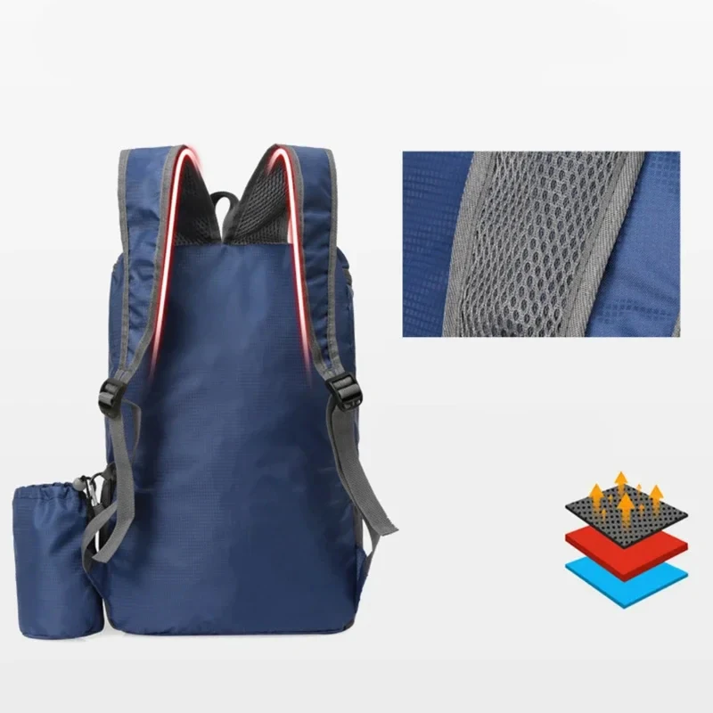 Latest Outdoor Sports Portable Backpack with Bottle Holder Large Capacity Fitness Travel Hiking Day Bag Suitable for Both Men