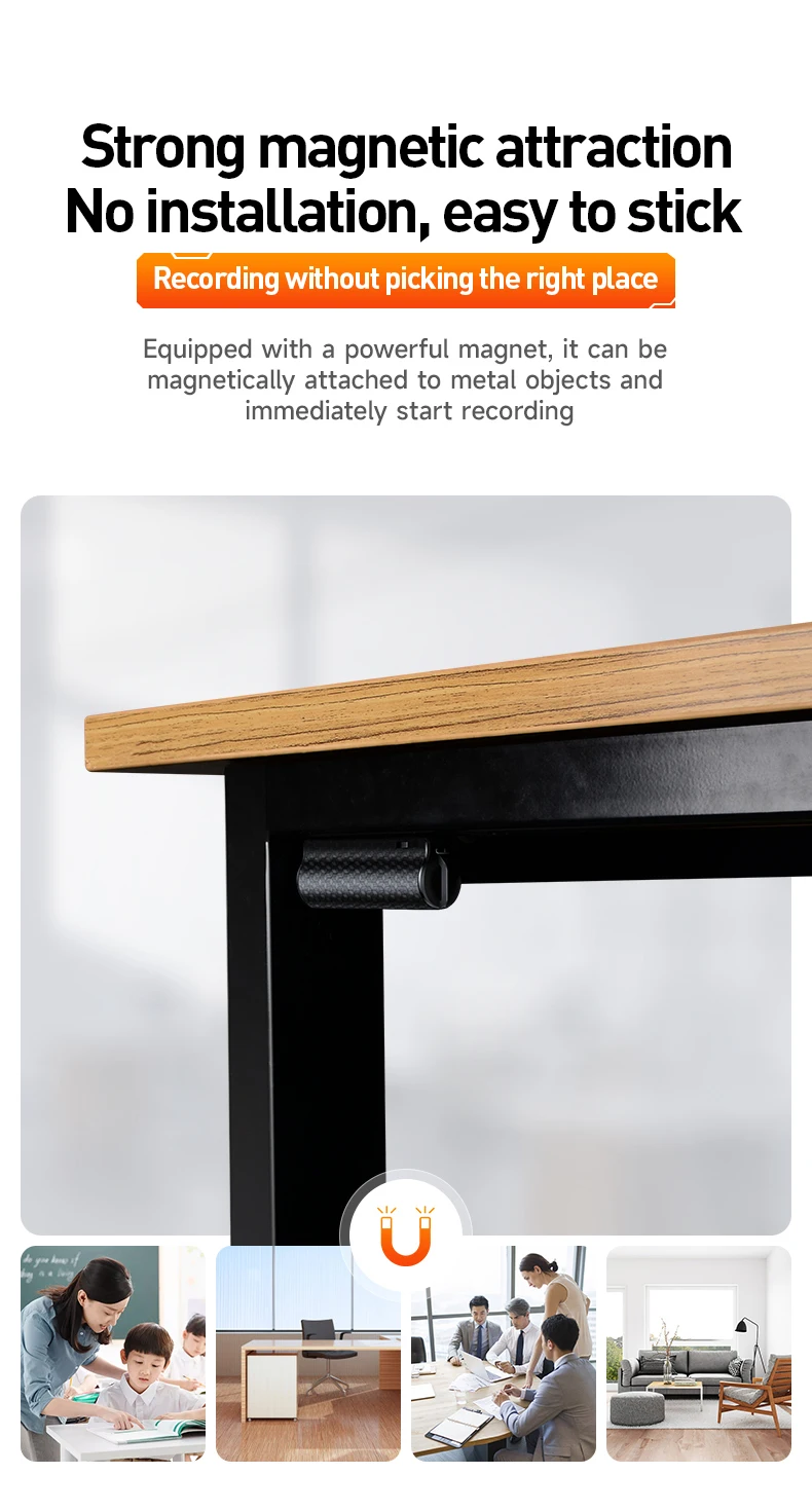 voice recorder attached to metal surface