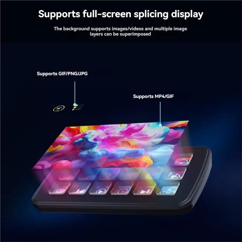 XB-SK18 다기능 AI 음성 제어 패널 온보드 18개 X-멤브레인 LCD 매크로 키 지원 Linux+ QMK 듀얼 시스템