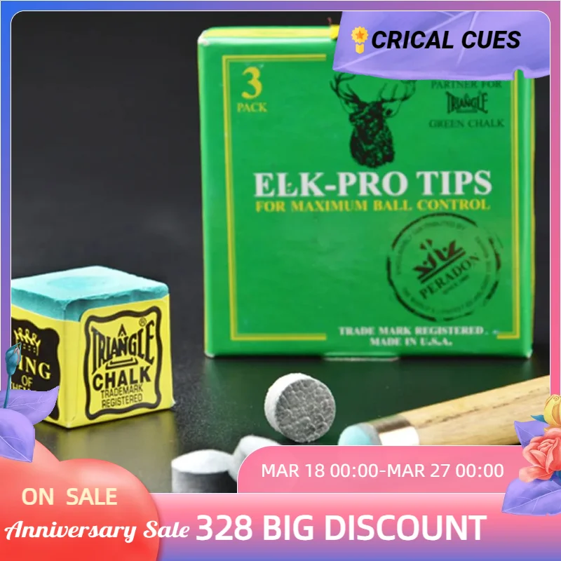 

Ronnie O'Sullivan ELK-PRO Tips Professional Pool Cue Tips Billiards Accessories Several Options Moistureproof Optimal Tips