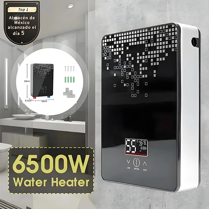 เครื่องทําน้ําอุ่นไฟฟ้า Tankless หม้อต้มทันทีห้องน้ํา 110V 220V Tankless Shower Thermostat ปลอดภัยอัจฉริยะ Automatica 1