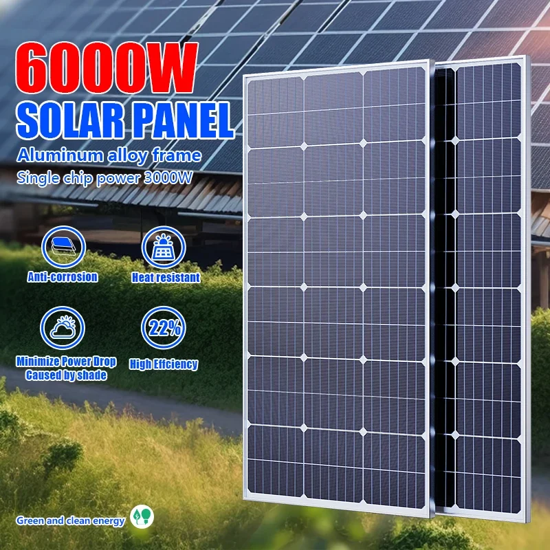 3000W Portable Solar Panel Flexible Charging Solar Cell Outdoor For Home Camping