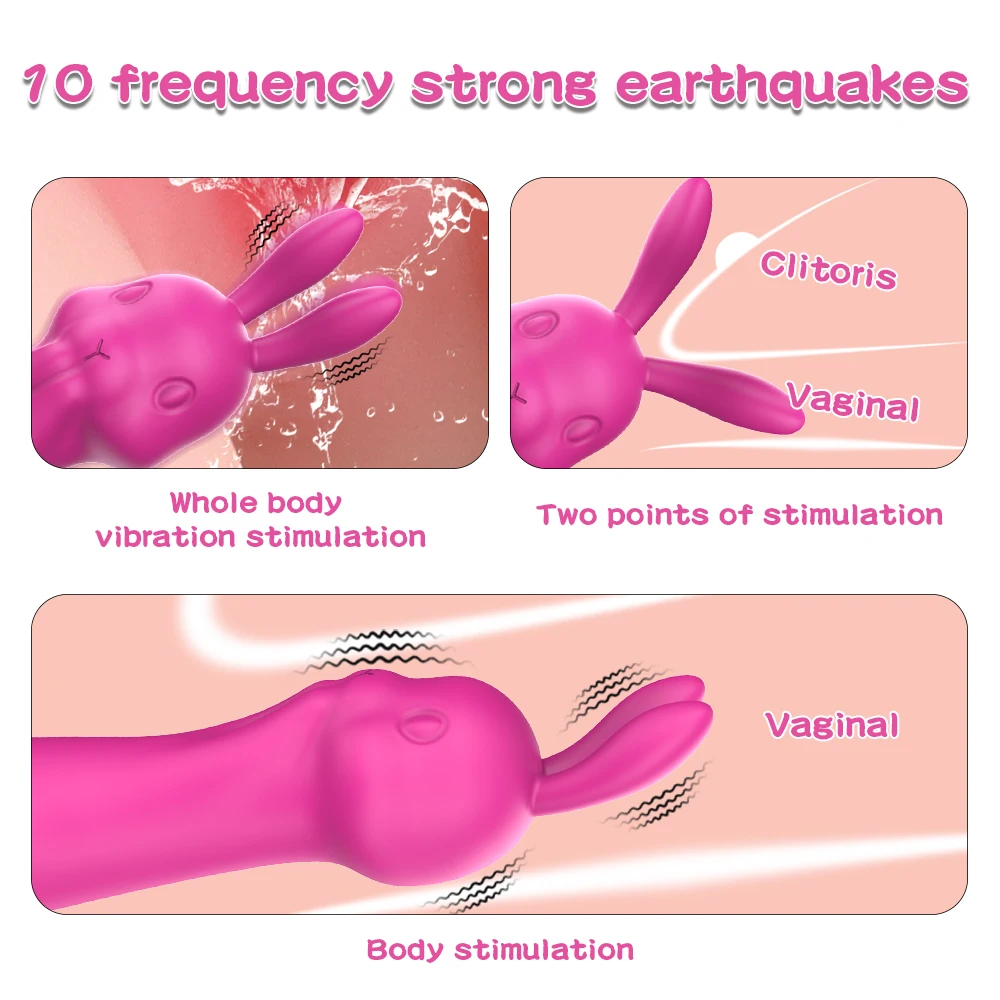 Vibratore coniglio 10 moda clitoride vibrazione dildo masturbatore massaggio vaginale femminile adulto stimolatore punto G giocattoli sessuali 2024_voghion.com