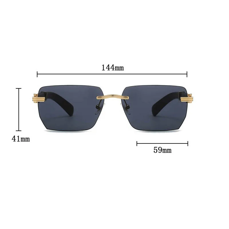 New In Fashion Rimless Sunglasses Vintage Luxury Men Sunglasses
