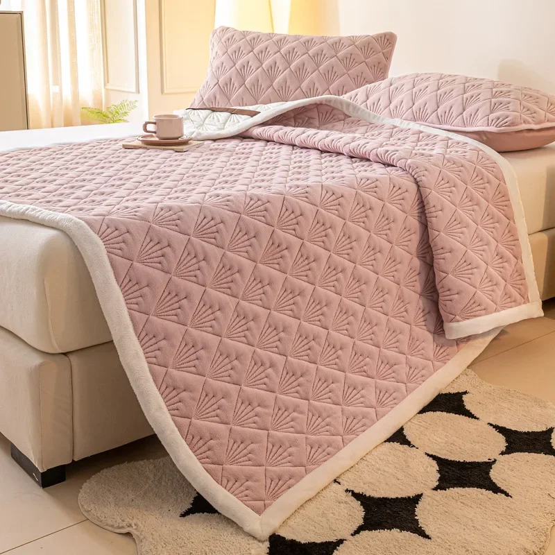 

Milk velvet mattress cushion, household thickened warm coral velvet cushion, antibacterial single bed mattress