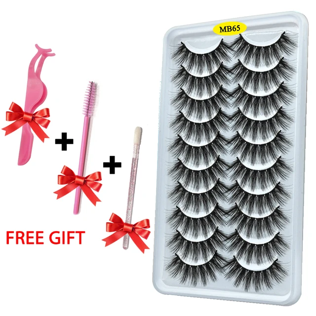 MB 2023 – Faux cils en vison 8D, en vrac, naturels, fins, personnalisés, vente en gros, 10 paires