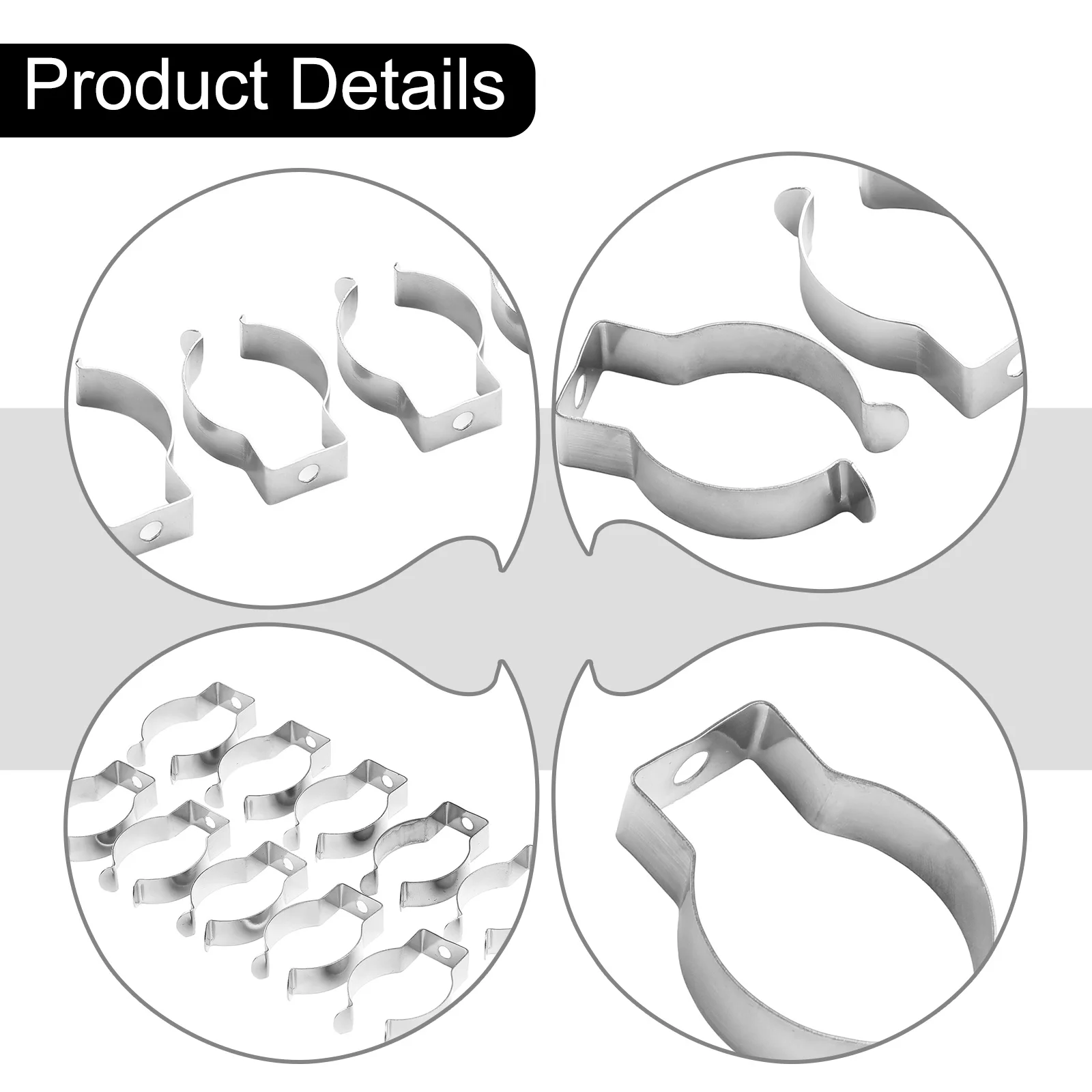 10pcs Spring Terry Clips Stainless Steel Narrow Base Tools 6mm-28mm Heavy Duty Tools Storage Hangers For Garages Sheds Hardwares