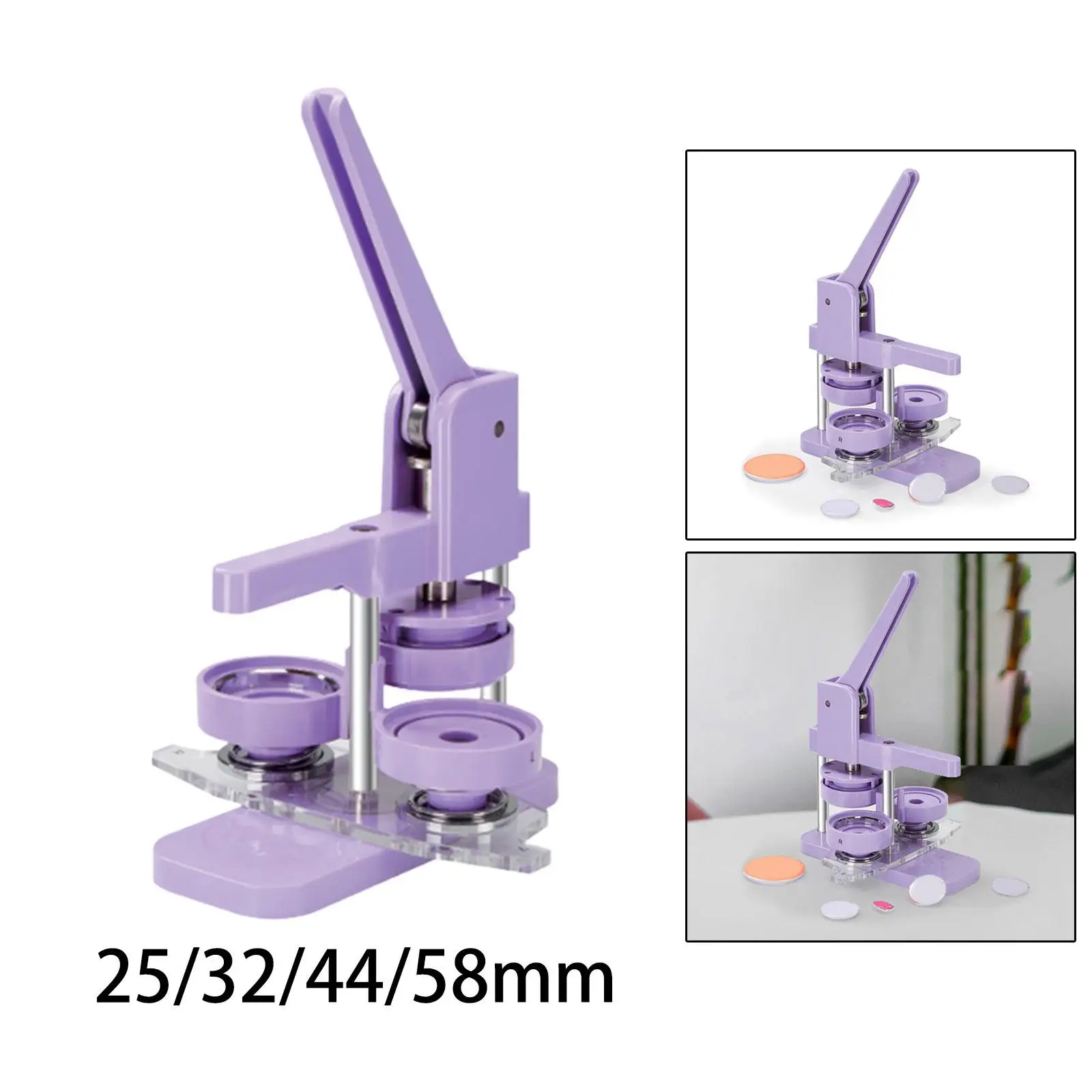 Button Maker Machine,Press Machine Supplies,Portable Tabletop Installation Free Making Tool,Manual DIY Pin Button Maker Badge