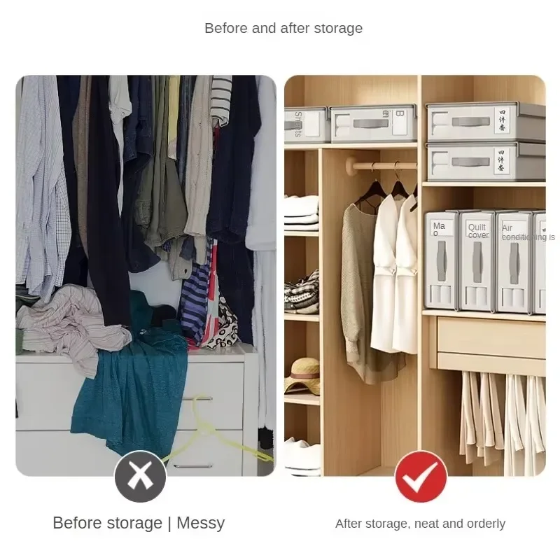 Creative Bed Sheet Storage Box Clothing Fabric Sheet 4-piece Organizer Wardrobe Blanket Quilt Cover Non-woven Storage Box 6