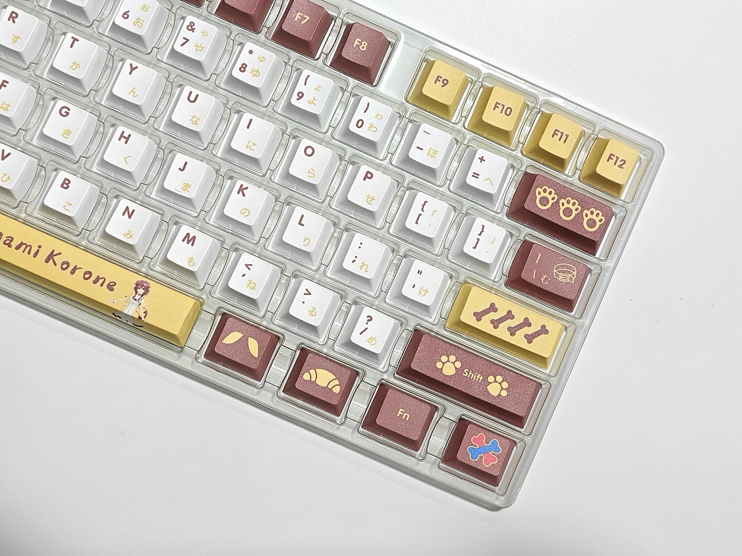 Inugami-korone Vtuber Hololive Key Cover 132 Key Cap Pbt Dye Sub Cereja mx Cruz Eixo Switch Keycap Presente Teclado Mecânico - Imagem 6