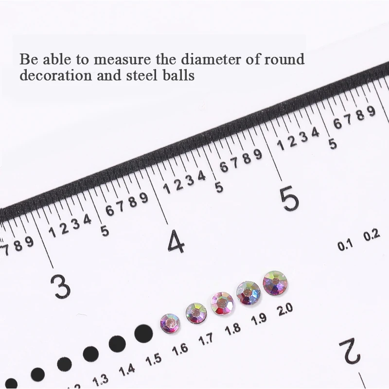 Nail Transparent Ruler For False Nail Acrylic Fake Nails Size Measurement Tools Rhinestone Decoration Dimension Measure Manicure