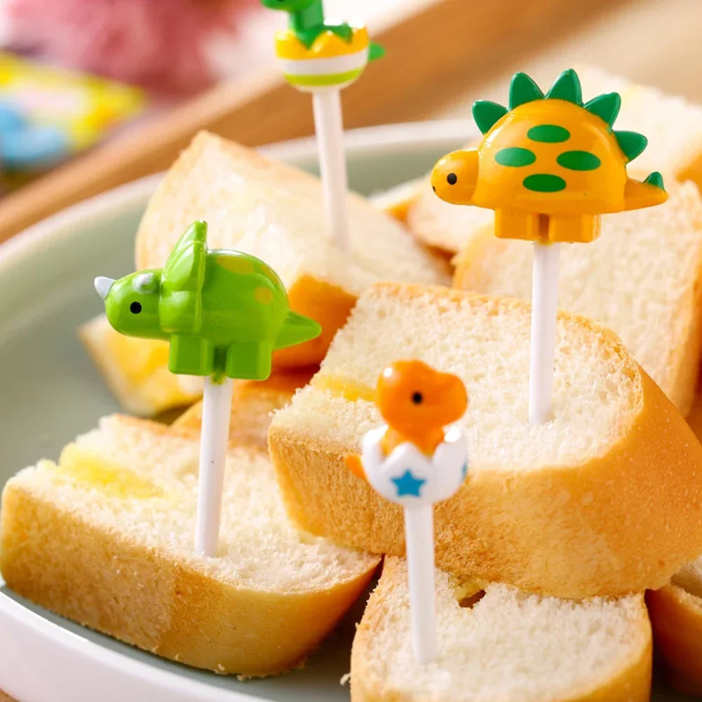 Description Picture 6 of itemDinosaur Food Picks for Kids Children Mini Fruit Forks Cute Animal Snack Dessert Toothpicks Toddler Lunch Box Decor Accessories