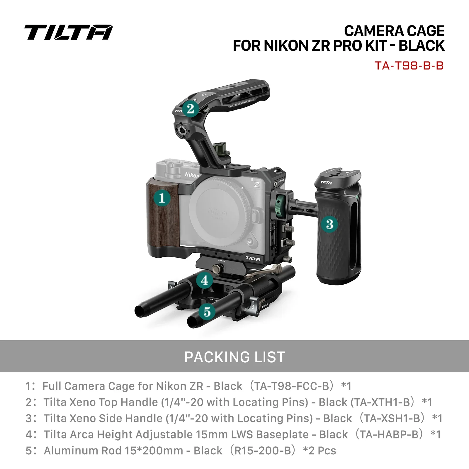 Tilta Xeno Top Handle (1/4-20 with Locating Pins