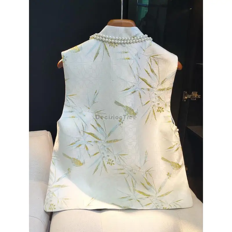 Women Chinese Shirt Vintage Stand Collar Plate Button Top