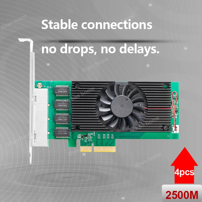 Intel I225-T4 쿼드 포트 2.5G PCIe 네트워크 카드용 - Lenovo& ESXi VE용 서버/NAS/데스크탑용 4x RJ45 2500Mbps 이더넷 어댑터