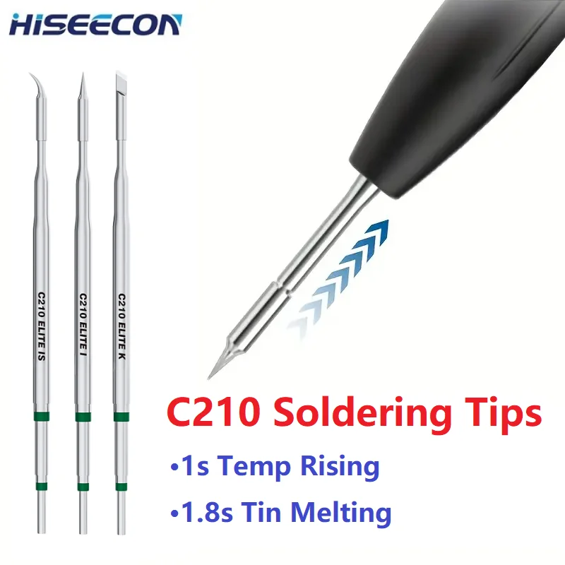 클리어런스_5개입 HISEECON C210 납땜 인두팁 JBC Sugon T26D 용접 스테이션용 빠른 가열 팁 002 020 018 휴대폰 수리용