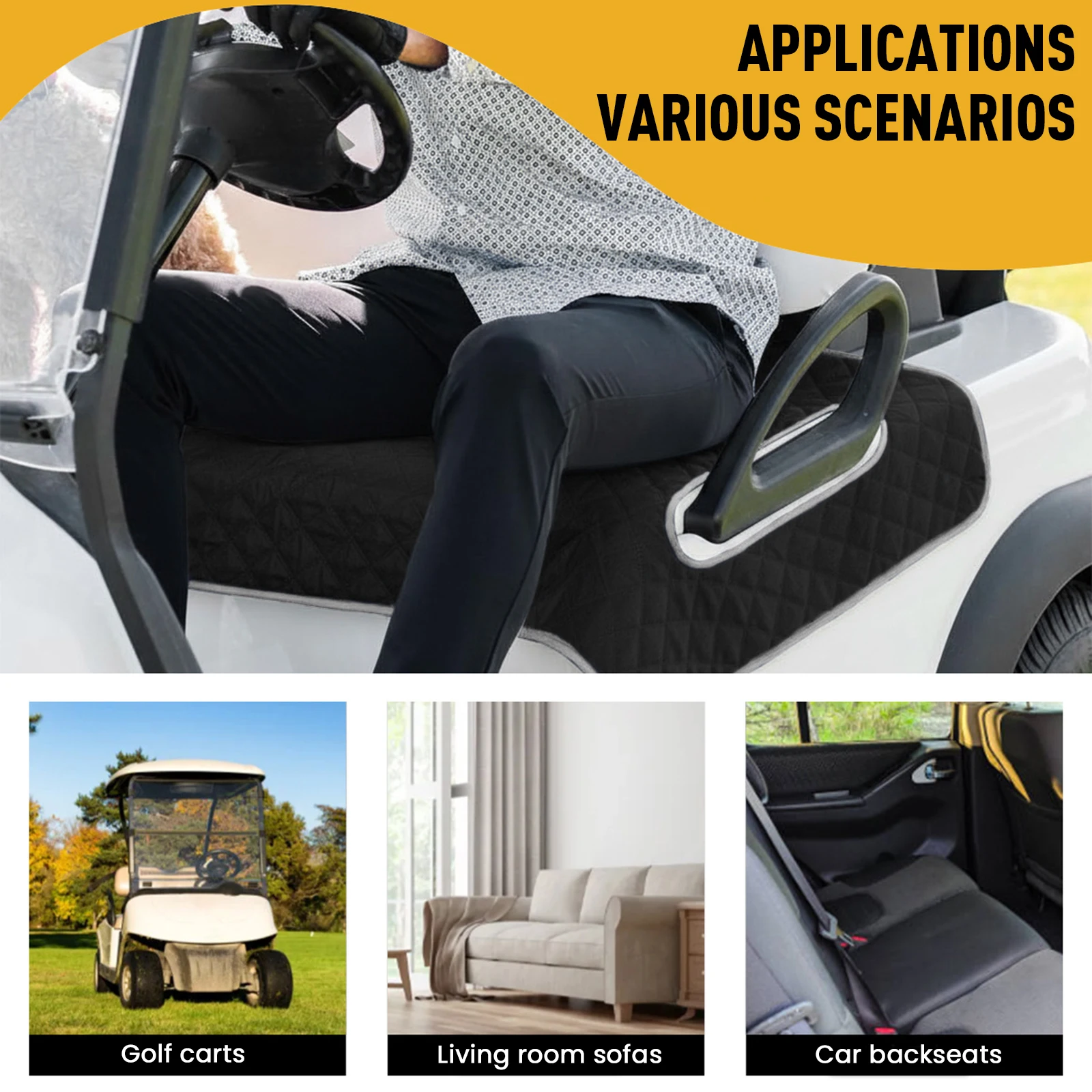 Golf Cart Seat Towel Blanket Waterproof Heated Seat Cushion Travel Sports Cart Seat Cushion Cover Golf Cart Accessories
