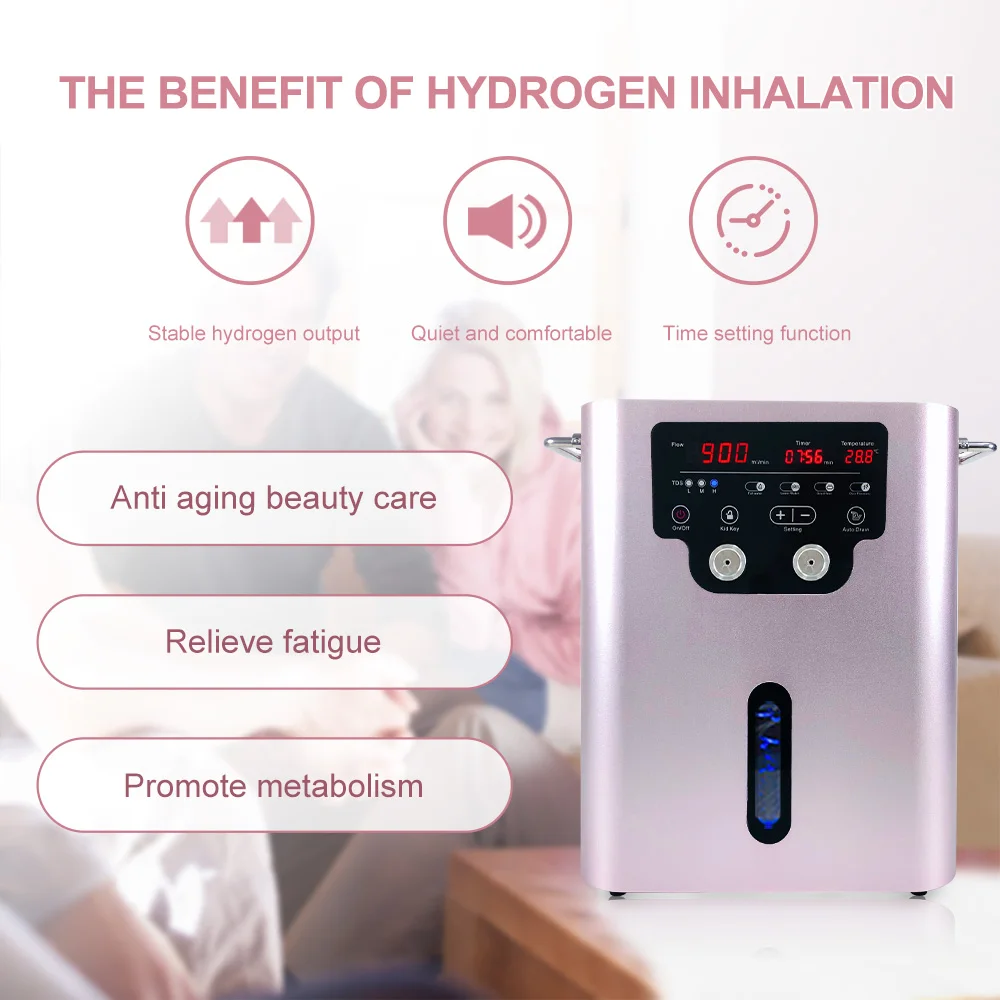 Suyzeko Hydrogen Inhalation Machine 900ML Hydrogen Generator Water Ionizer H2 Inhaler Therapy High-Purity OxyHydrogen Home Care 3