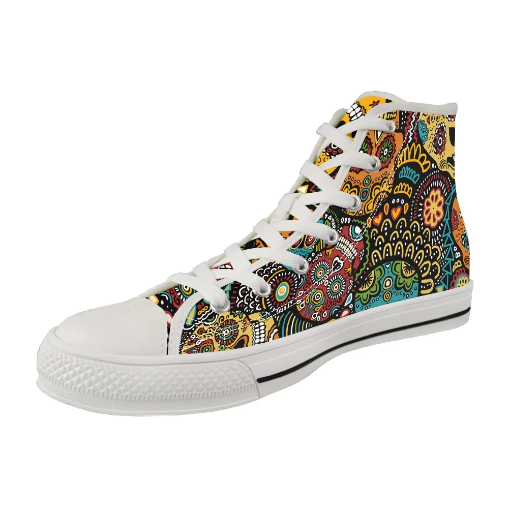 INSTANTARTS Men Vulcanized Sneakers High Top Canvas Shoes Classic