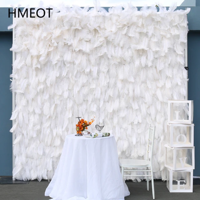 Wall Background Decoration Feathers  Ostrich Feather Wall Background -  Wedding - Aliexpress